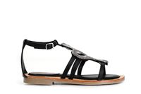 sandalias de napa con adorno de pedreria black 35