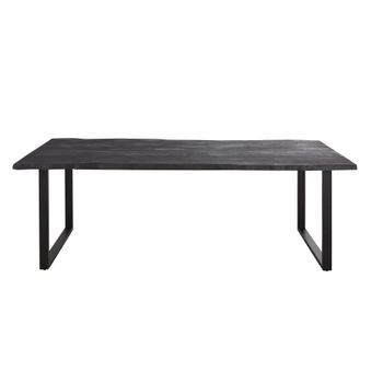 Mesa de comedor de roble gris pizarra y metal para 8/10 personas L.220