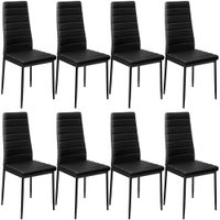 8 sillas de comedor con acolchado polipiel 41 x 45 x 985 cm negro