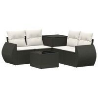 juego de sofa 6 uds negro y blanco crema vidaxl