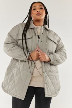 Yours Chaquetón Gris Guateado, Mujer Curvy Y Tallas Grandes, Yours