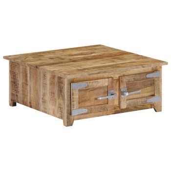 Mesa De Centro De Madera Maciza De Mango 70x70x30cm Vidaxl