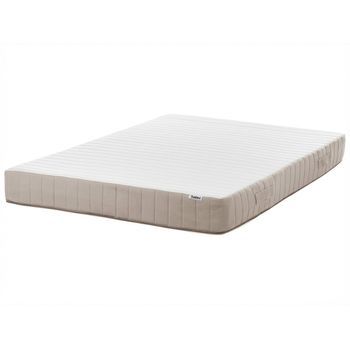 Colchón De Muelles Ensacados Con Asas Relleno De Látex Firmeza Media Funda Extraíble 7 Zonas 160 X 200 Cm Springy