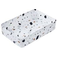 lavabo de encimera bano ceramica efecto terrazo rectangular blanco 61 x 35 cm nules