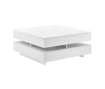 Mesa de centro märsta aglomerado 75 x 75 x 35,5 cm - blanco [en.casa]