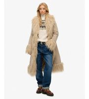 superdry para mujer w5012136a abrigo afghan taupe m casual poliester
