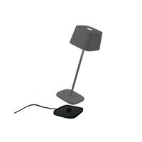lampara de mesa led recargable y regulable ofelia pro gris oscuro