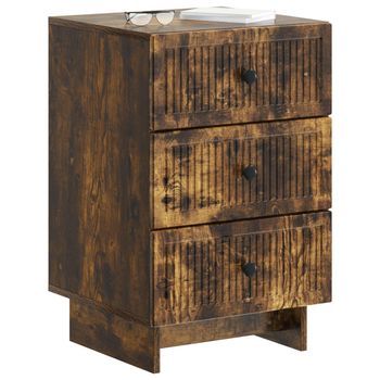 Mesita De Noche | Armario De Noche | Mesa De Noche Con Cajón Roble Ahumado 43 X 41 X 66,5 Cm