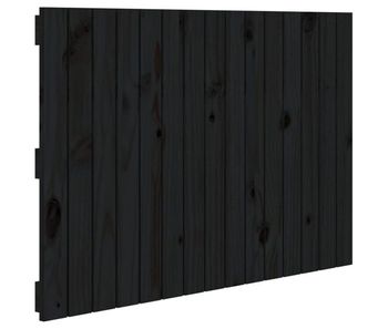 Cabecero cama - mueble cabecero de pared madera maciza pino negro 95,5x3x60 cm