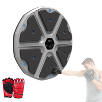 maquina de boxeo musical de led con guantes de boxeo 2 modos 43x43x4 cm
