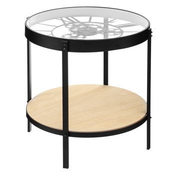 Mesa Auxiliar Reloj Negro D51cm
