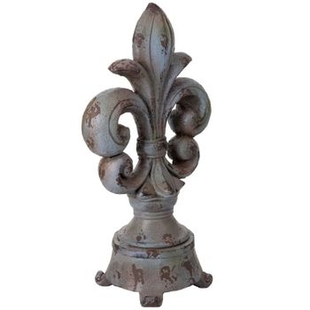 Figura flor color piedra, 34x22x63h cm