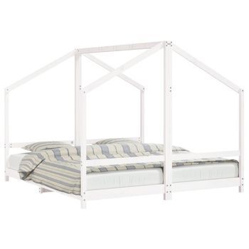 Estructura De Cama Para Niños Madera Pino Blanco 2x(90x200) Cm Vidaxl