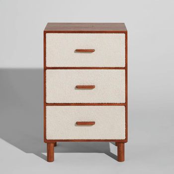 Mueble de almacenaje pequeño de 3 cajones bicolor