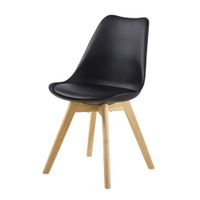 silla de comedor de polipropileno negro ebano y caucho