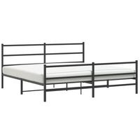 cama matrimonial  cama para adultos  estructura de cama con cabecero y estribo metal negro 183x213cm