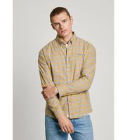 pepe jeans para hombre pm308812 camisa archie amarillo m casual algodon manga larga sostenible