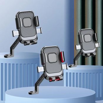 1 soporte para teléfono para motocicletas 360 °   Soporte Giratorio para Teléfono Móvil, Soporte de Navegación para Bicicleta Resistente a Impactos para Ciclismo al Aire Libre