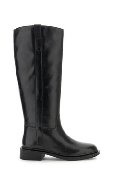 botas de piel con cremallera black 37