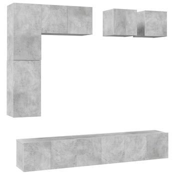 Set Muebles De Salón Tv | Muebles De Salón 8 Pzas Madera Ingeniería Gris Hormigón Cfw97771