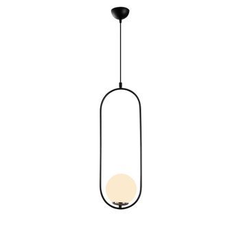 Lámpara De Techo Mudoni-mr-837 Blanco Negro Hierro Vidrio 20x15x146 Cm