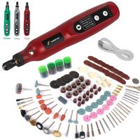 pluma de grabado inalambrica usb mini taladro inalambrico recargable herramienta rotativa de velocidad juego de accesorios de molienda dremel