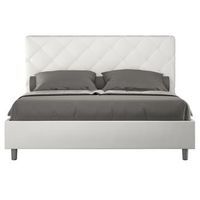 cama italiana para adultos acolchada en piel sintetica paryse-color blanco-ropa de cama 140x190 cm