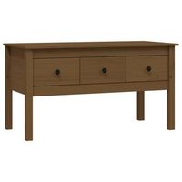 mesa de centro con 3 cajones diseno moderno y contemporaneo 102 x 49 x 55 cm madera maciza de pino marron dec039463