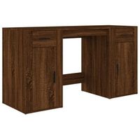 armario de escritorio contrachapada roble marron vidaxl