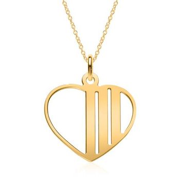 Cadena de corazón grabable de plata 925 dorada