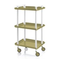 carrito auxiliar leky armazon blanco 3 estantes multifuncional practico y decorativoaceroverde oliva