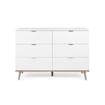 Cómoda 6 cajones - an120 cm - copenhague - blanco