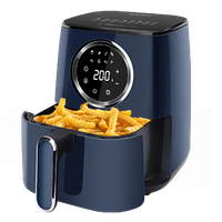taylor swoden marina - freidora de aire con 8 menus y modo manual capacidad de 42 litros panel led tactil y cesta antiadherente libre de bpa y potencia de 1400w color azul