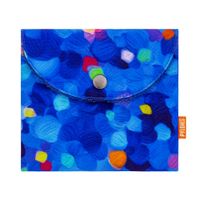 pochette para jabon  azul algodon plastificado  14 x  12 cm x 12 cm