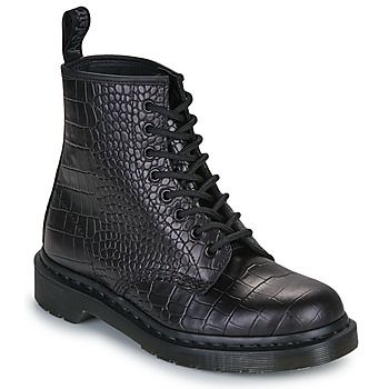 Dr. Martens Botines 1460 Croco 8 Eye Boot Black New Vibrance Croco para mujer