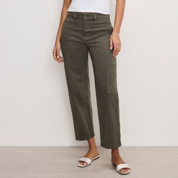 Good American Cropped Cargo Cotton-Blend Twill Pants - US 8/UK 12