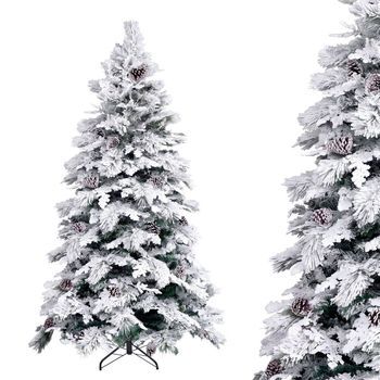 Árbol De Navidad Artificial Plegable Nevado Verde Y Blanco De 180 Cm Lolahome