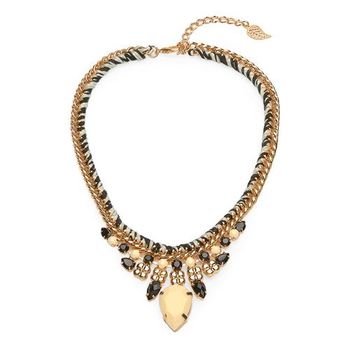 Ladies statement cadena elementos de tela zebra