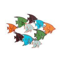 decoracion pared de metal melek multicolor 83x58x8 cm