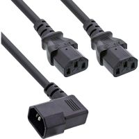 cable de alimentacion y inline 16633a con conector inclinado doble iec-c13