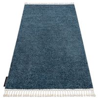 alfombra berber 9000 azul franjas bereber marroqui shaggy 80x150 cm