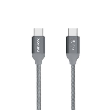 Cable USB C a USB C Nevox 1653 1 m USB 2.0 Gris Plata