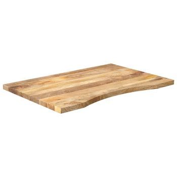 Tablero De Mesa | Tablero Escritorio Con Curva Madera Mango Rugosa 100x60x2,5 Cm