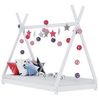 estructura de cama infantil madera maciza pino blanca 70x140 cm vidaxl