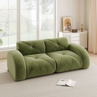 sofa modular de 2 plazas sin estructura tela de chenilla espuma 32d 204x95x76 cm verde