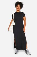 vestido plus maxi estilo camiseta negro