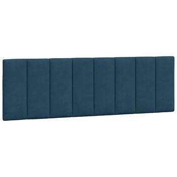 Cabecero De Cama | Panel De Cabecero | Decoración De Pared Acolchado Terciopelo Azul 160 Cm
