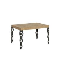 mesa extensible 90x120224 cm karamay roble natural estructura antracita
