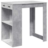 mesa alta de bar madera ingenieria gris hormigon 102x70x1035cm