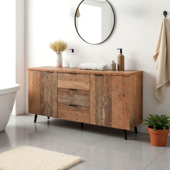 Muebles de baño de madera de estilo industrial